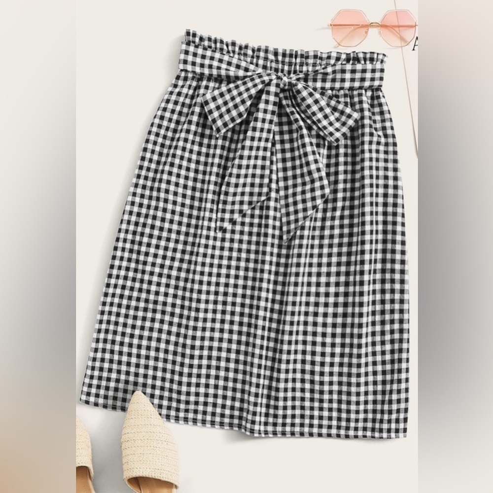 Gingham Paperbag Skirt